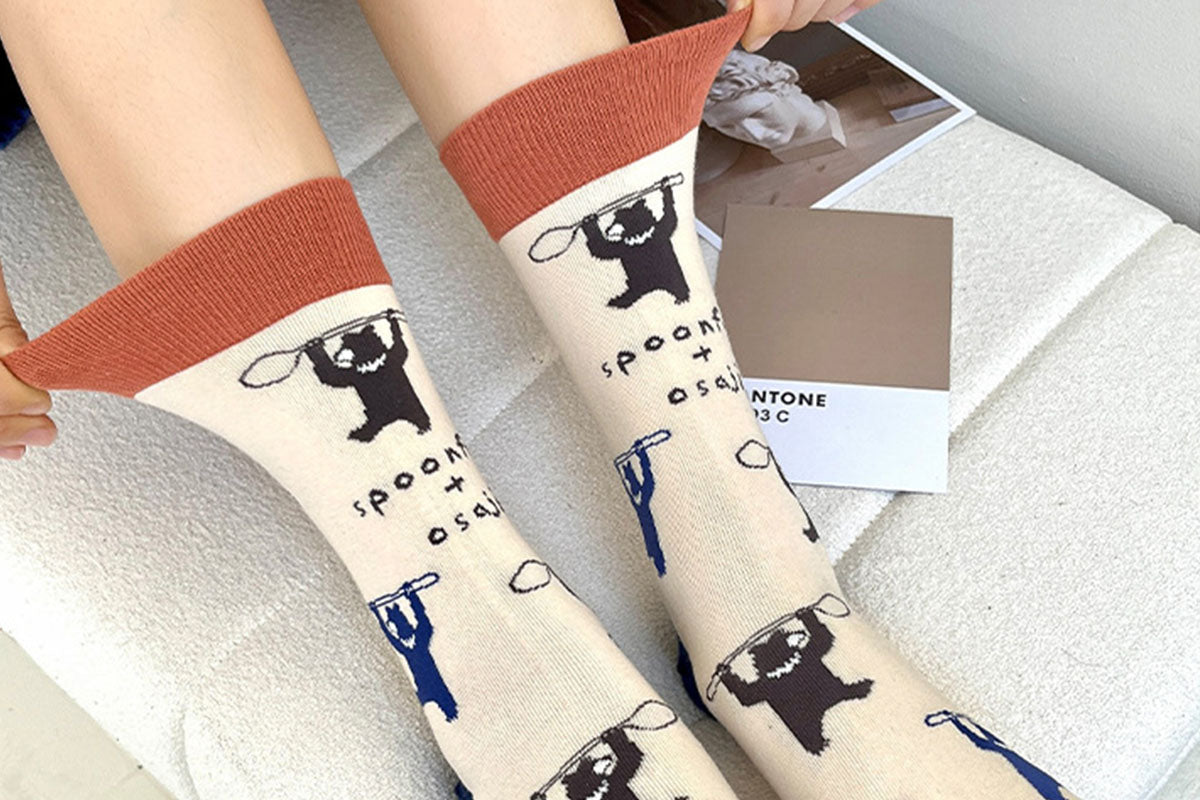 4 Pairs Women Novelty Crew Socks