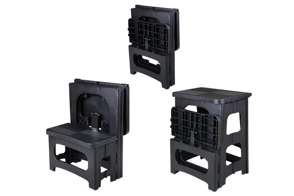 Folding 2 Step Stool Non Slip Portable Footstool Dual Heights Holds 300g
