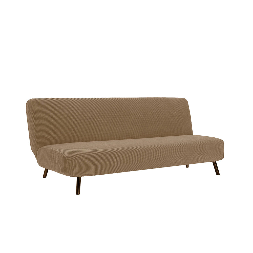 Armless Solid Color Stretch Folding Sofa Bed Cover