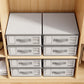 2Pcs Foldable Bed Sheet Organizer Non-woven Bedding Storage Box with Window Grey