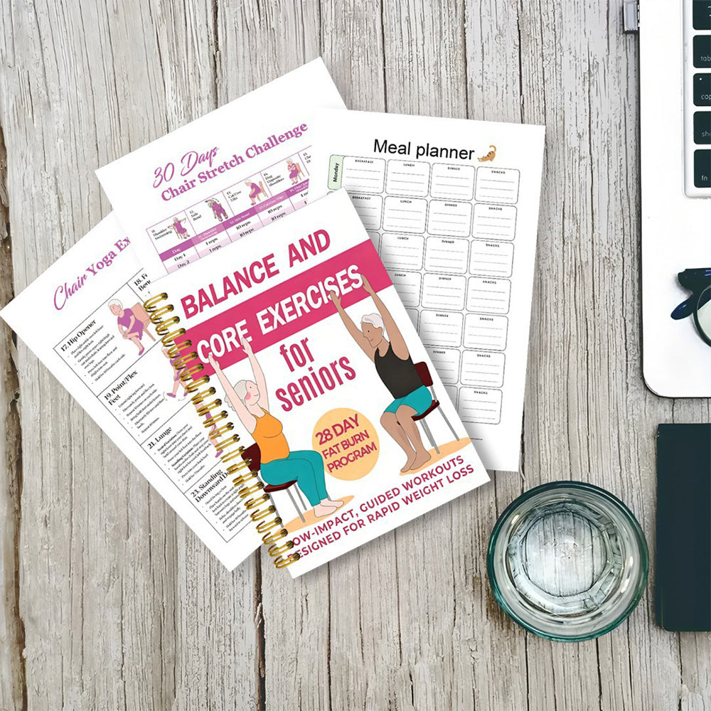 30 Day Chair Yoga Spiral Notebook Illustrated Sitting Guide