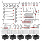 Pegboard Hooks Assortment Set 114 Pcs for Tool Organization