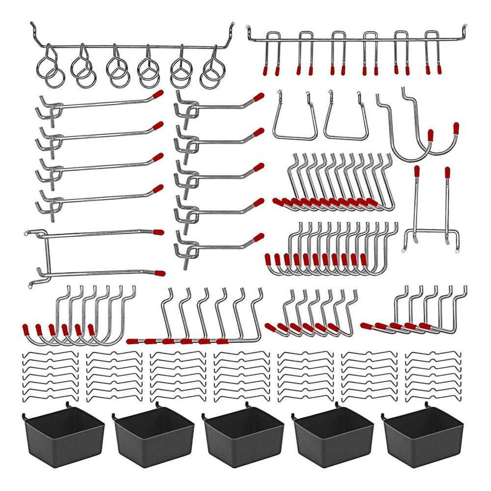 Pegboard Hooks Assortment Set 114 Pcs for Tool Organization
