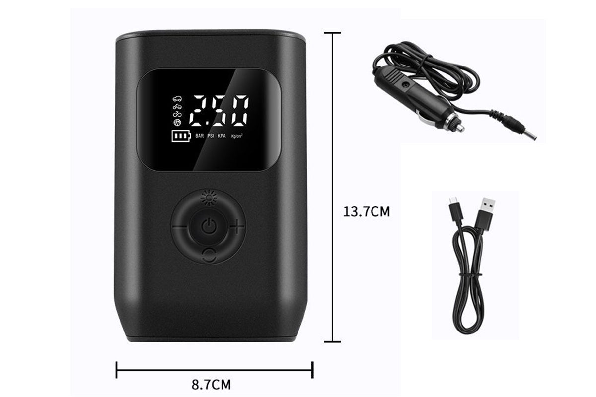 Dual Power Cordless Wired Air Pump with Preset Modes Car Tire Inflator Tire Inflator Car Tire Pump with Light