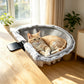 Desk Mounted Reversible Cat Hammock with Steel Frame in Gray