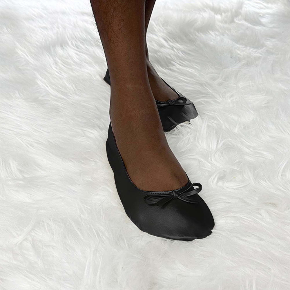 Women Foldable Indoor Ballet Flat Roll Slipper Shoes Dance Shoes Party Ball Prom
