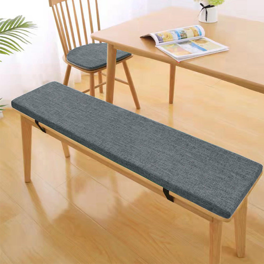Long Bench Cushion with Ties for Dining Window Bench