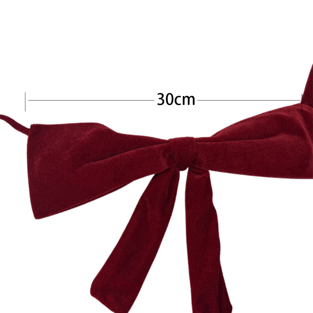 Christmas Decorations 180cm Red Velvet Bow Garland