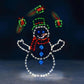 Stainless Steel Lighted Christmas Snowman Decoration With LED Light Strings Christmas Decorative Signage Light-Snowman