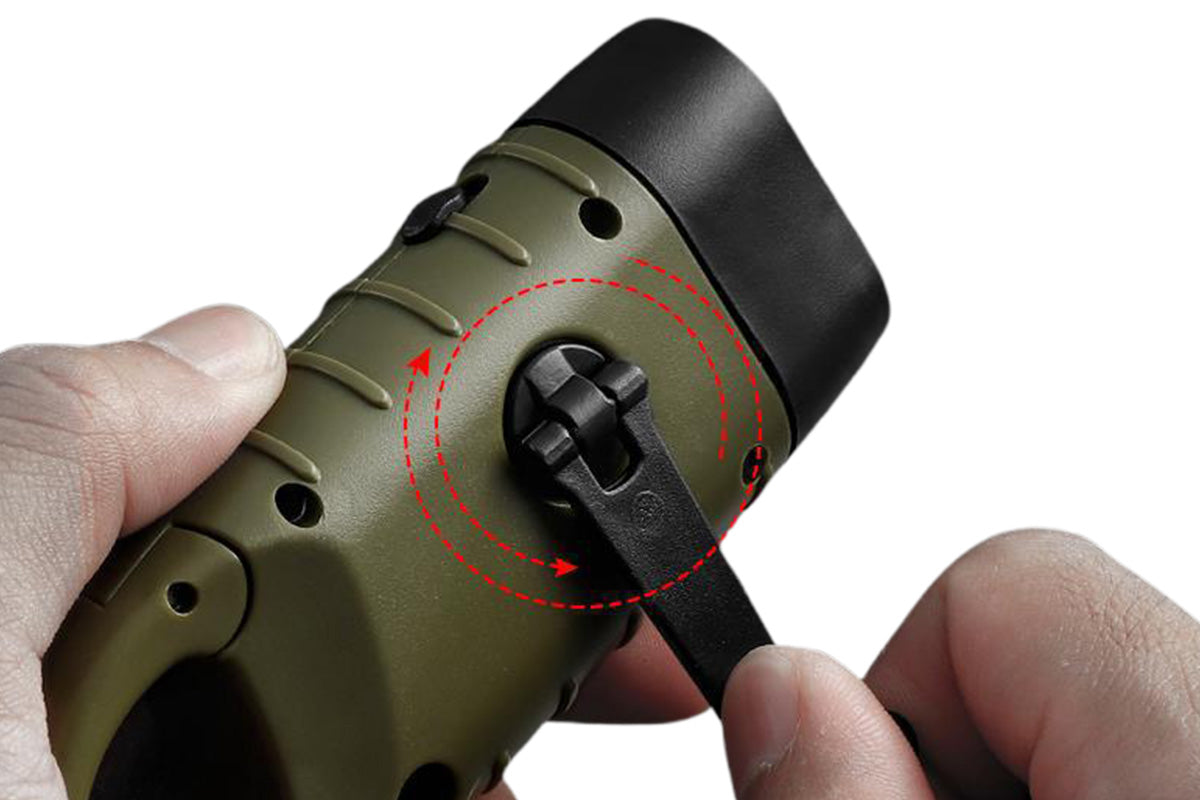Hand Crank Solar Powered Flashlight Emergency Rechargeable LED Flashlight