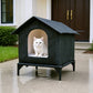 Cat House Indoor Outdoor Water Resistant Insulated Shelter for Small to Medium Cats-Black