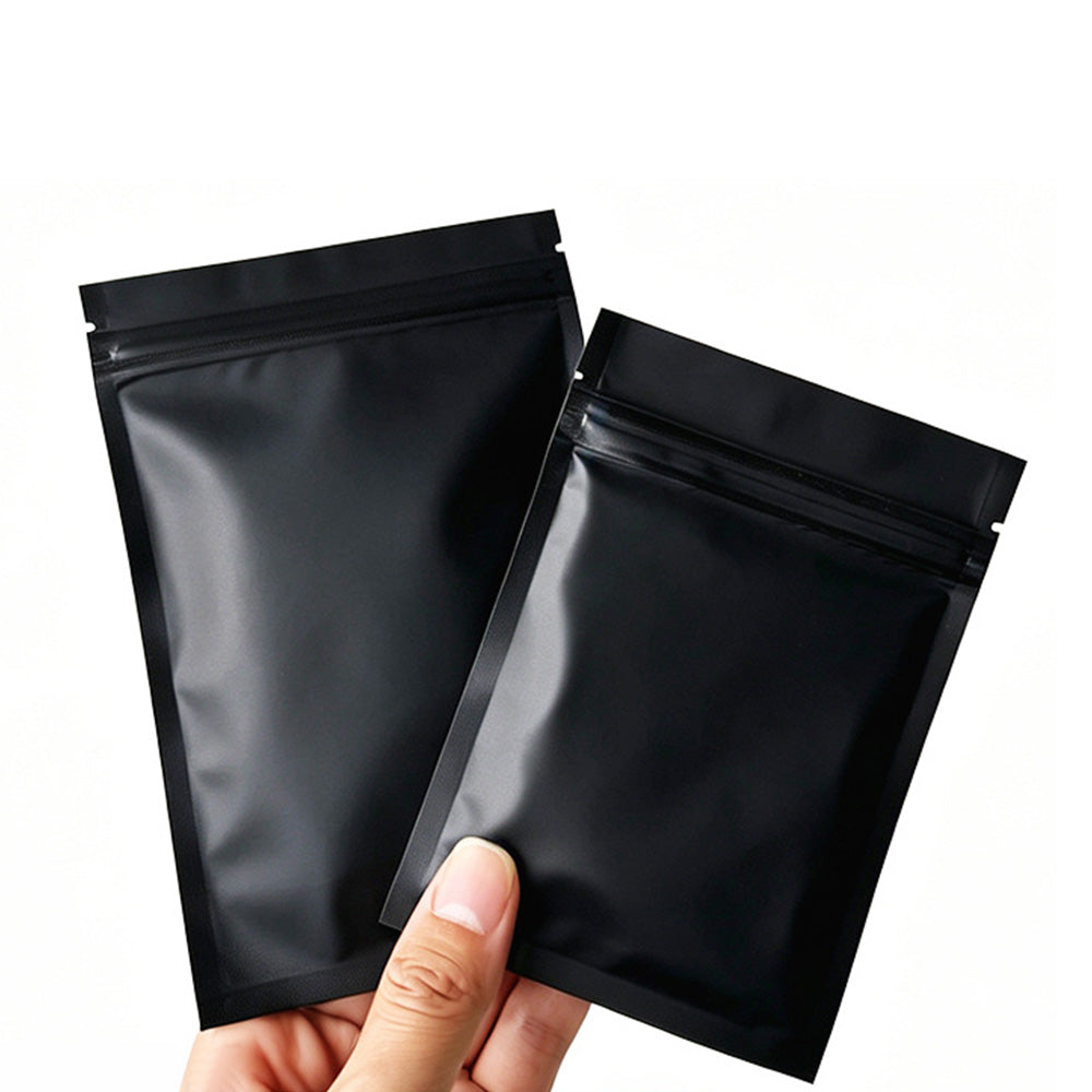 100 Pack Black Matte Aluminum Foil Food Storage Bags in 2 Sizes