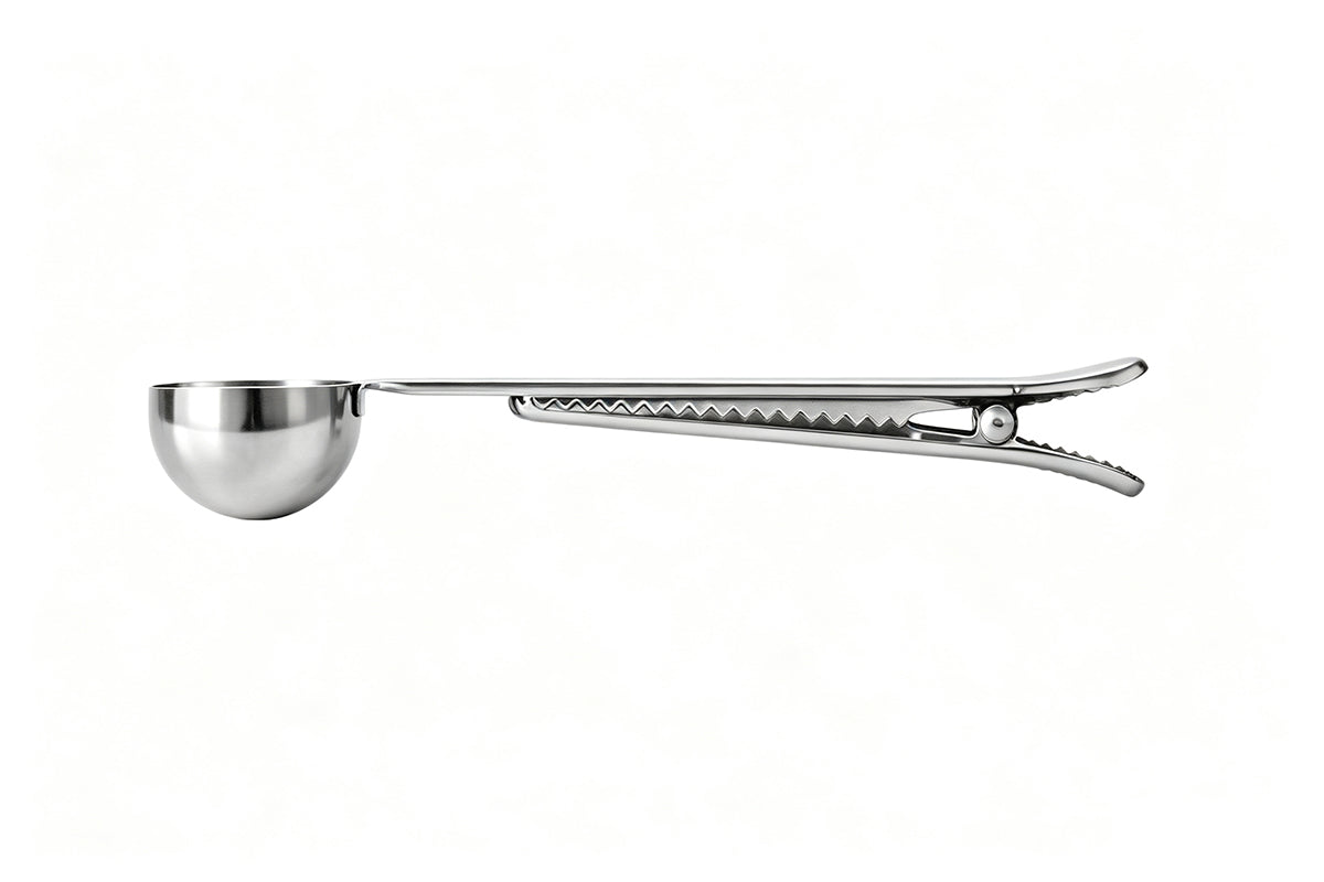 2-in-1 Coffee Scoop Bag Clip 304 Stainless Steel Spoon Bag Sealing Clip