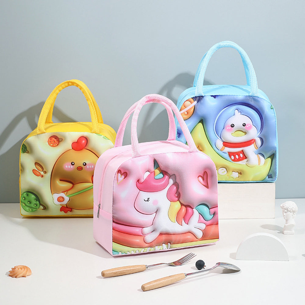 Oxford Cute 3D Cartoon Insulated Lunch Bag