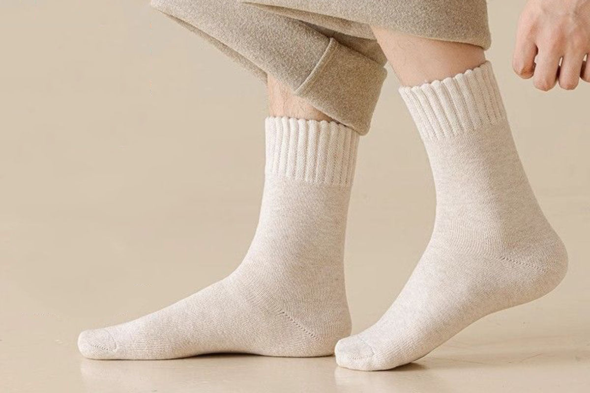 6-Pairs Men's Warm Fleece Lined Socks Winter Thermal Socks Cozy Warm Lined Socks