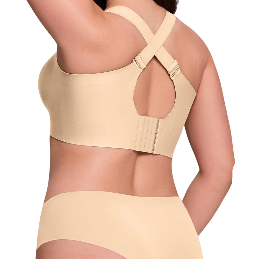 Women Wireless Bra Full Coverage Comfortable Seamless Plus Size-Beige