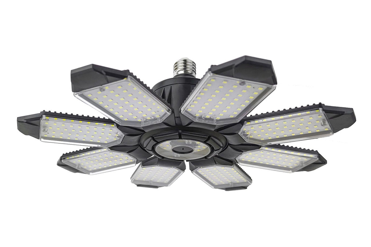 8 Panels LED Foldable Garage Ceiling Light for Workshop Warehouse Lighting
