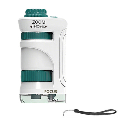 Handheld Pocket Microscope Science Toys 60X-180X Portable Microscope