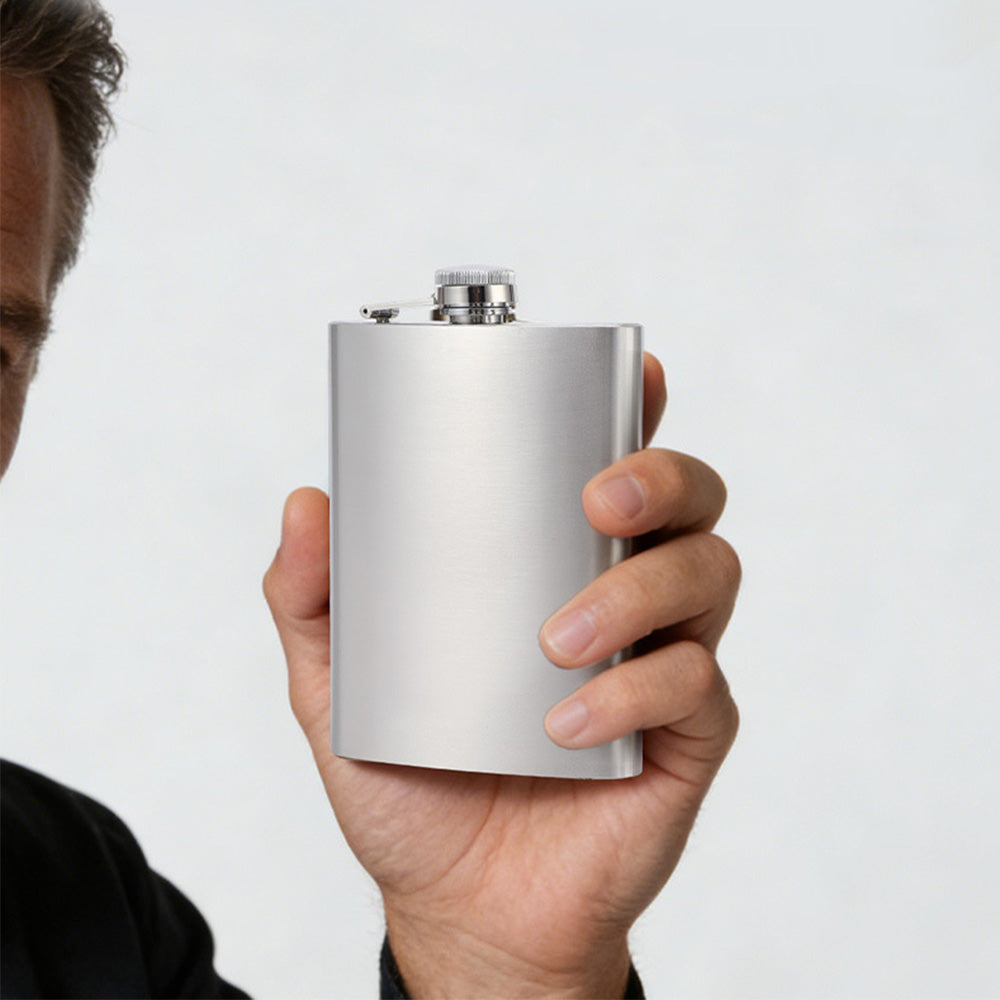 Stainless Steel Hip Flask for Men Portable Leak Resistant Pocket Liquor Bottle for Outdoor Travel
