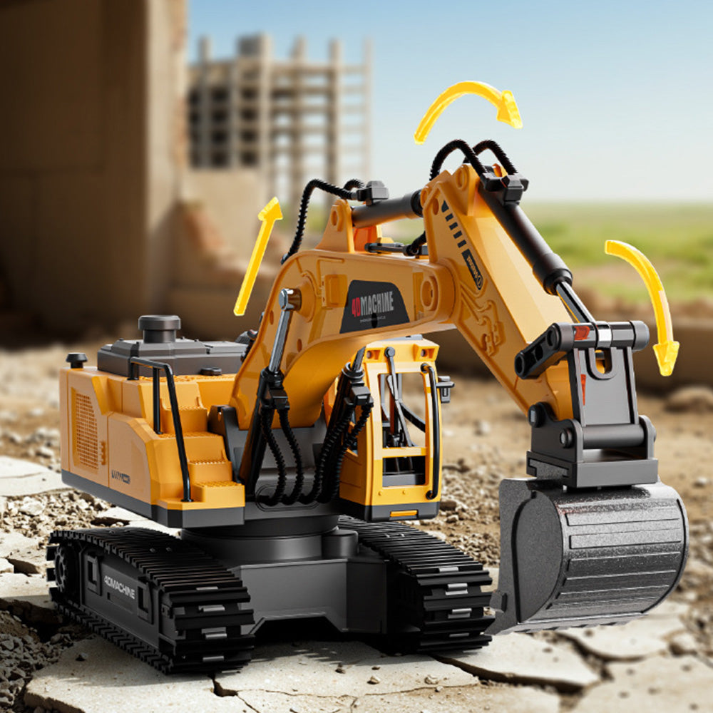 3-in-1 RC Excavator Toy 2.4G Remote Control Digger with 3 Work Heads