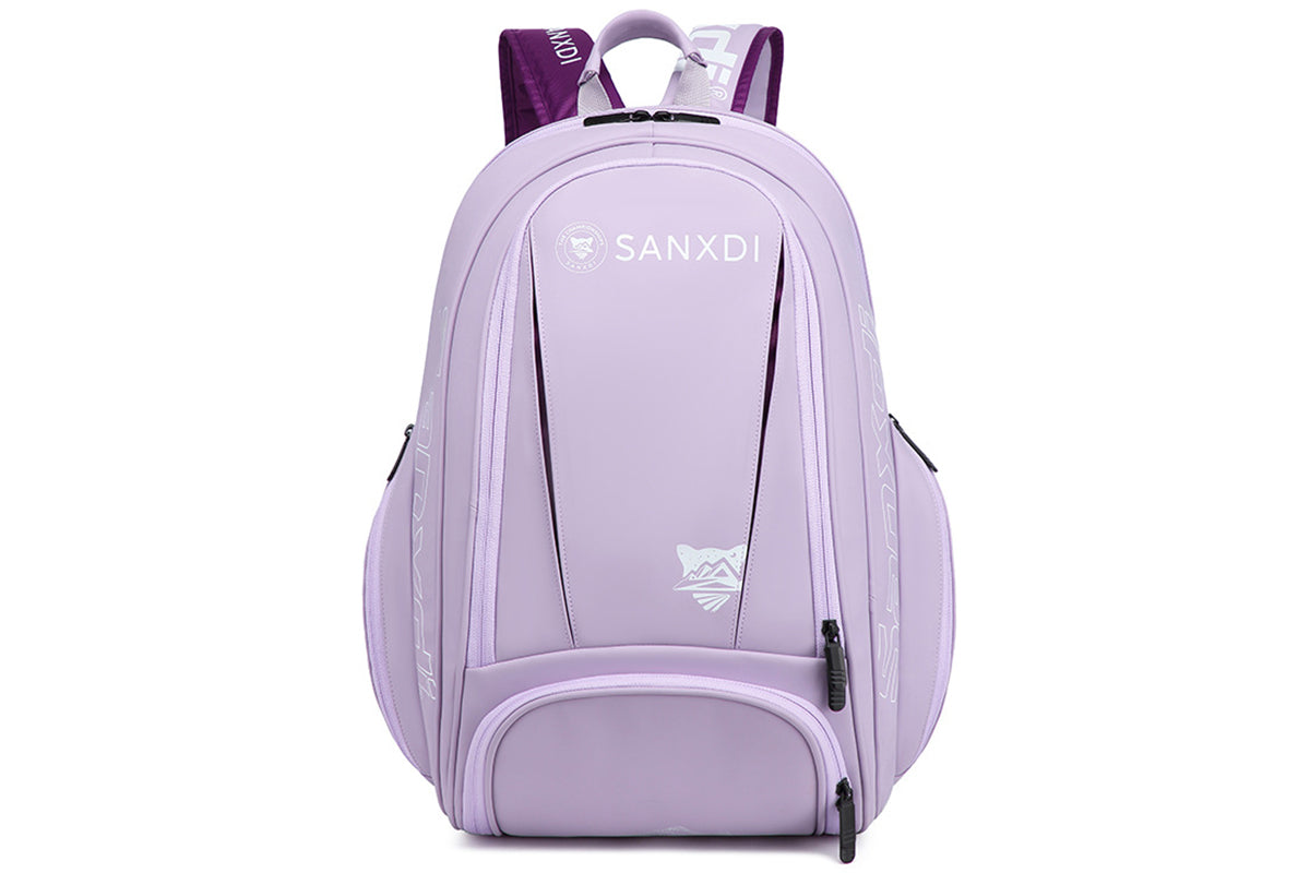 Sports Tennis Backpack PU Water-Resistant Badminton Racket Bag with Separate Shoe Compartment Rucksack for Gym Outdoor