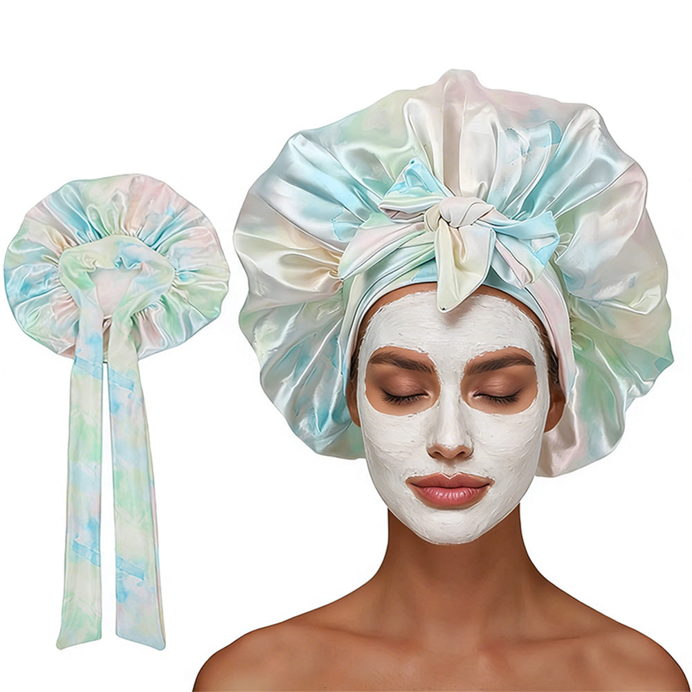 Satin Bonnet for Sleeping Double Layer Sleep Hair Bonnets Caps for Curly Braid Hair