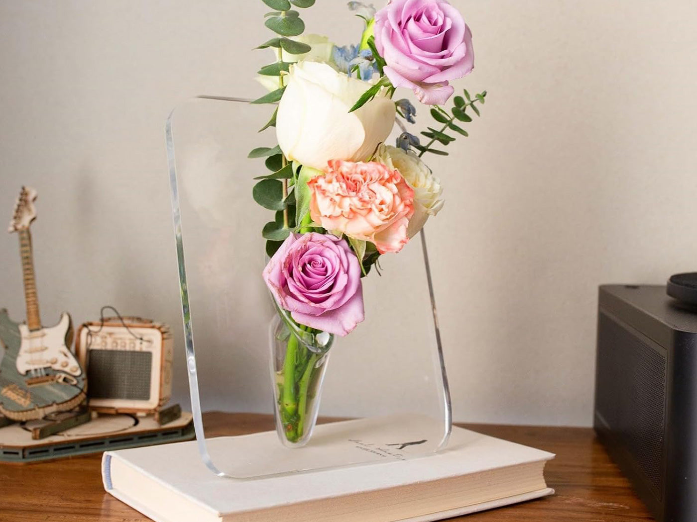 Clear Acrylic Photo Frame Shaped Flower Vase Picture Frame Vase
