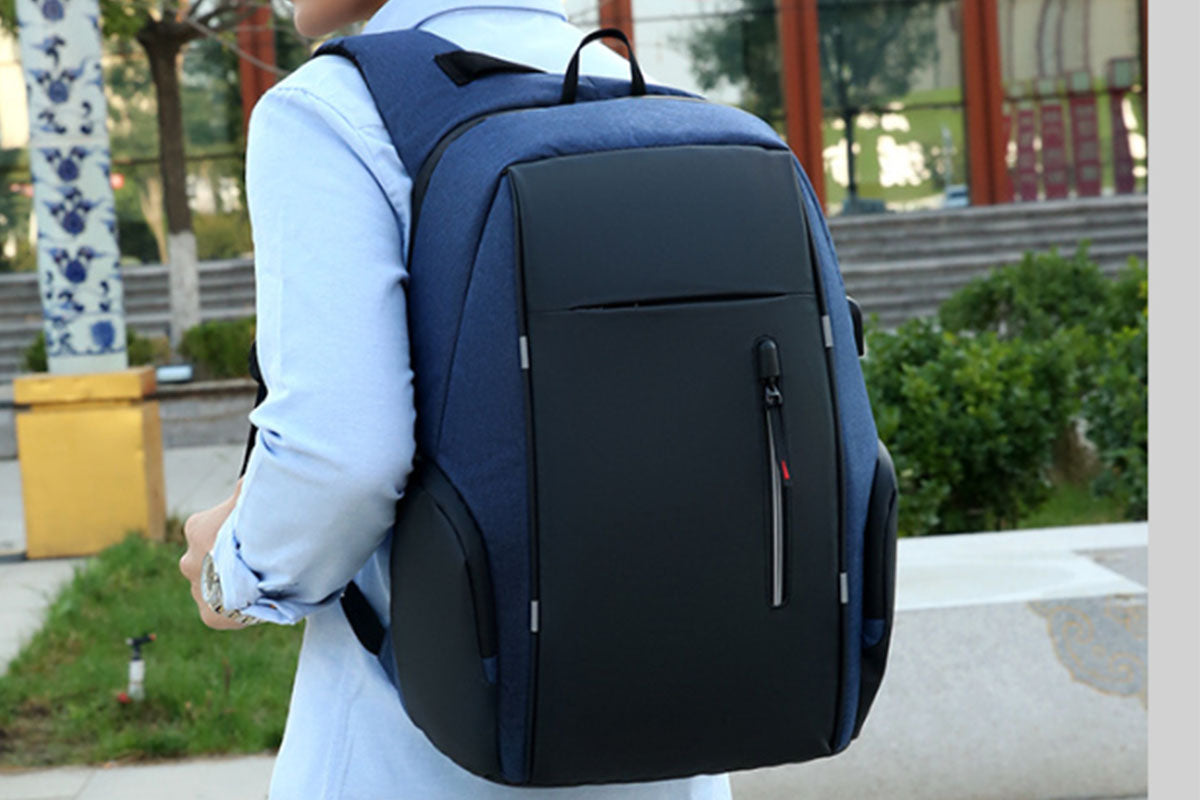 Reflective Laptop Backpack with USB Charging Port Anti-thief Travel Business Backpack