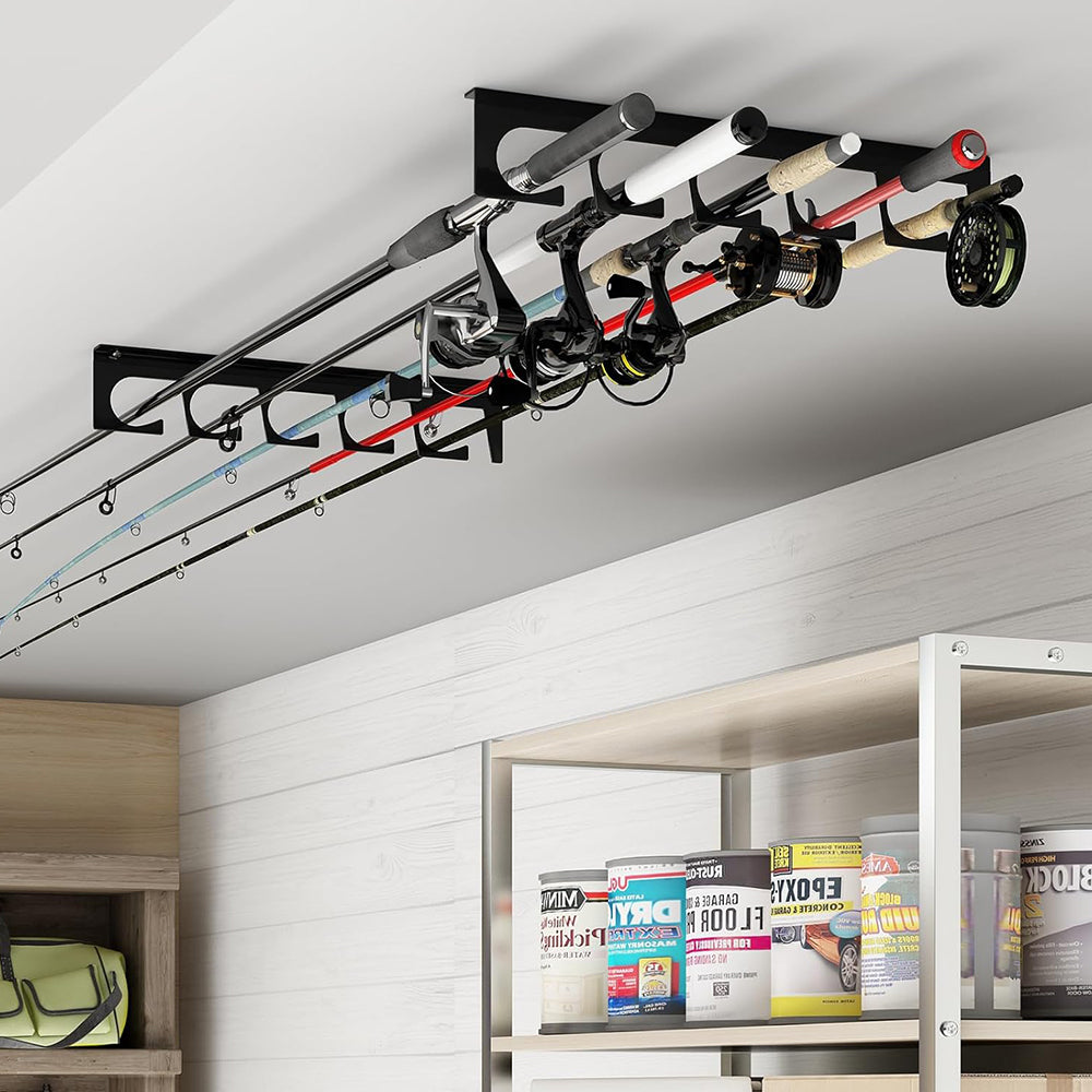 Horizontal Wall Mount Fishing Rod Storage Rack