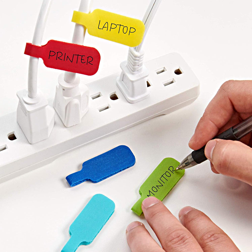 50Pcs 9 Colors Water Resistant Cable Tags Wire Labels for Cable Management