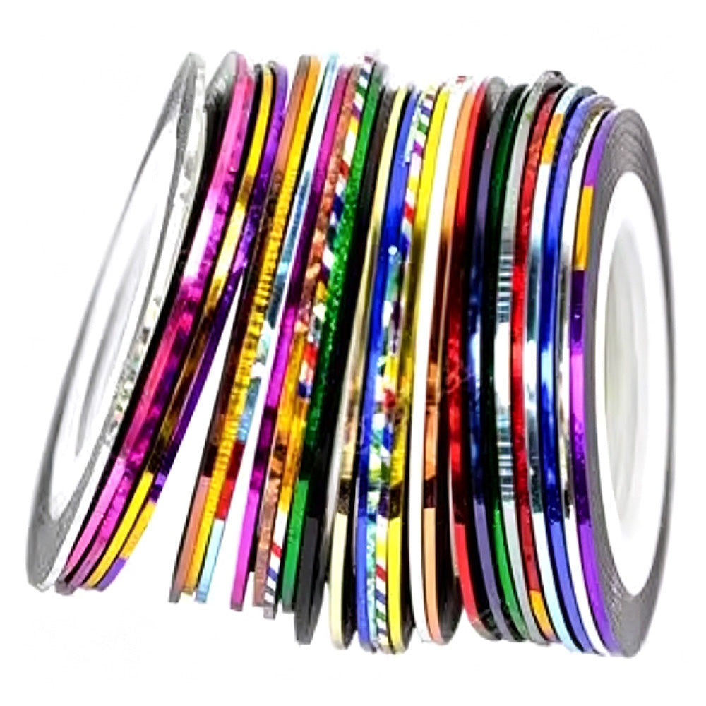 30 Rolls Nail Striping Tape for DIY Nail Decor Nail Art Lines for Home and Salon