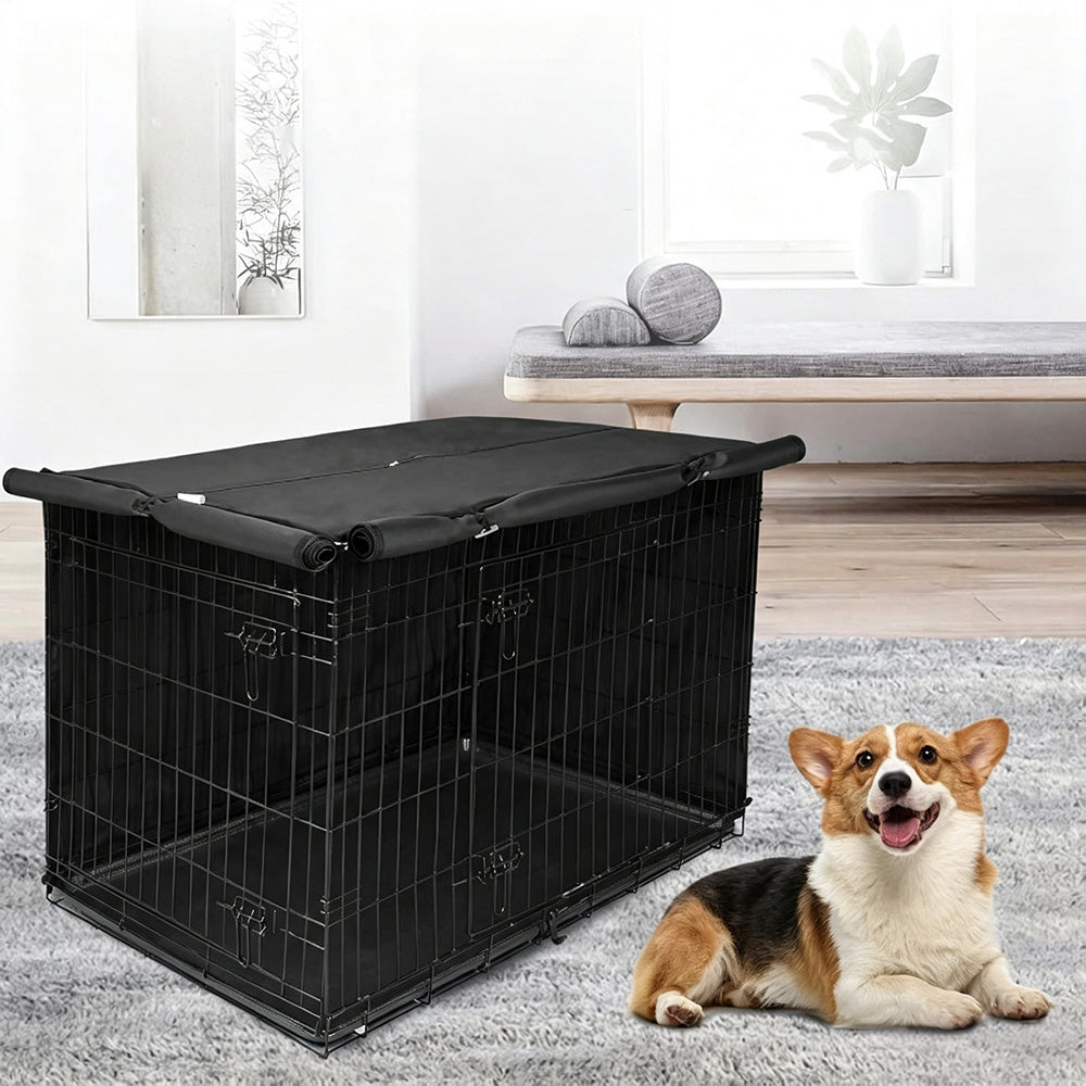 Breathable Oxford Fabric Dog Crate Cover with Front and Side Zipper Doors