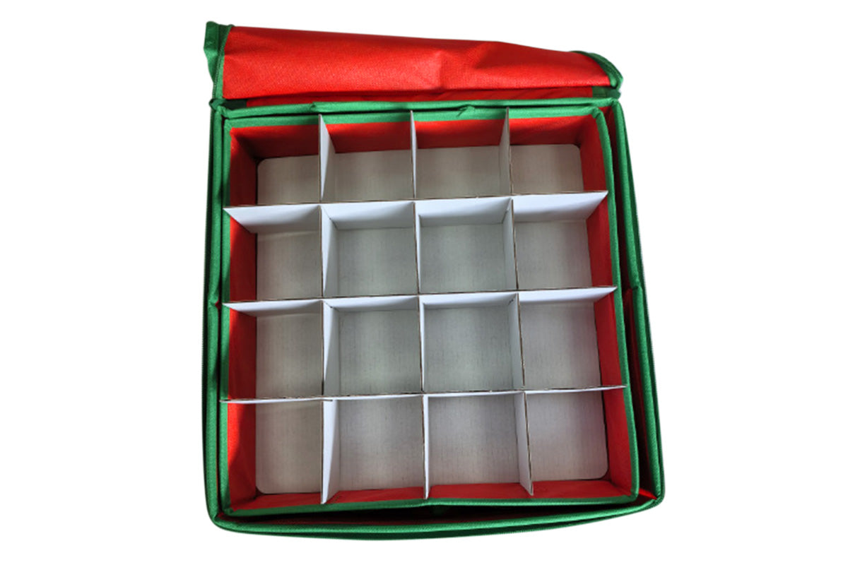 4-Tier 64 Compartment Christmas Ornament Storage Box with Lid