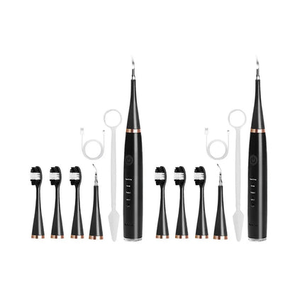 2Pcs 6 in 1 Electric Ultrasonic Dental Calculus Remover Teeth Cleaner