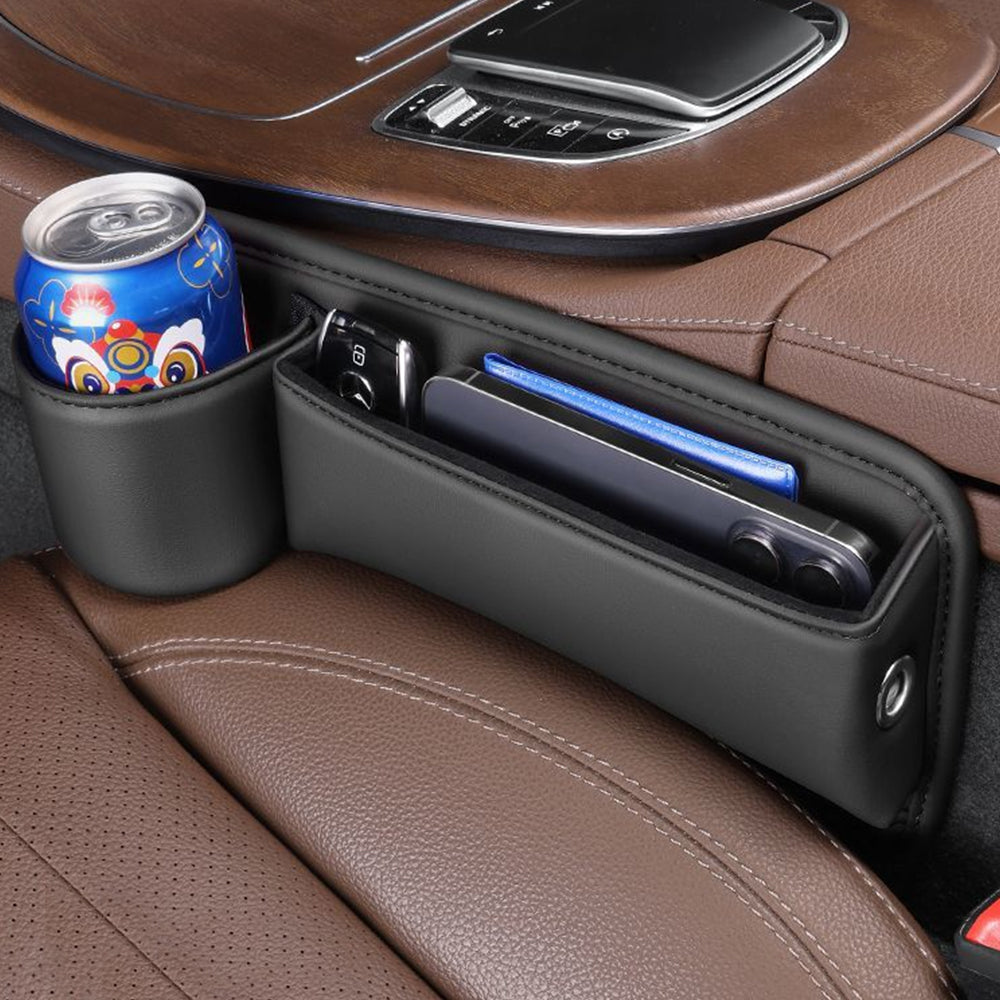 Car Leather Cup Holder Gap Bag Seat Gap Storage Box for Master Seat