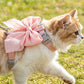 Adjustable Anti Escape Cat Harness Leash with Large Bow