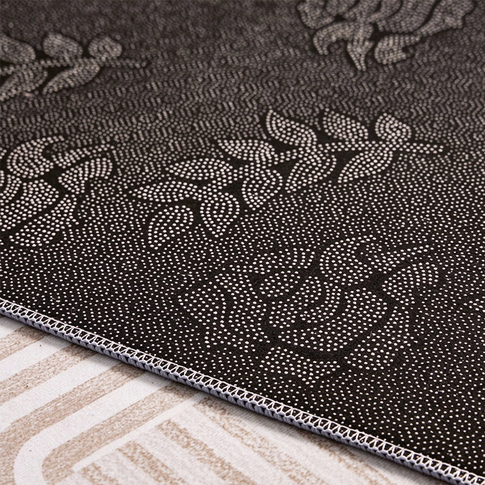 Short Plush Living Room Area Rug with Slip Resistant Dotted Backing-Style 4