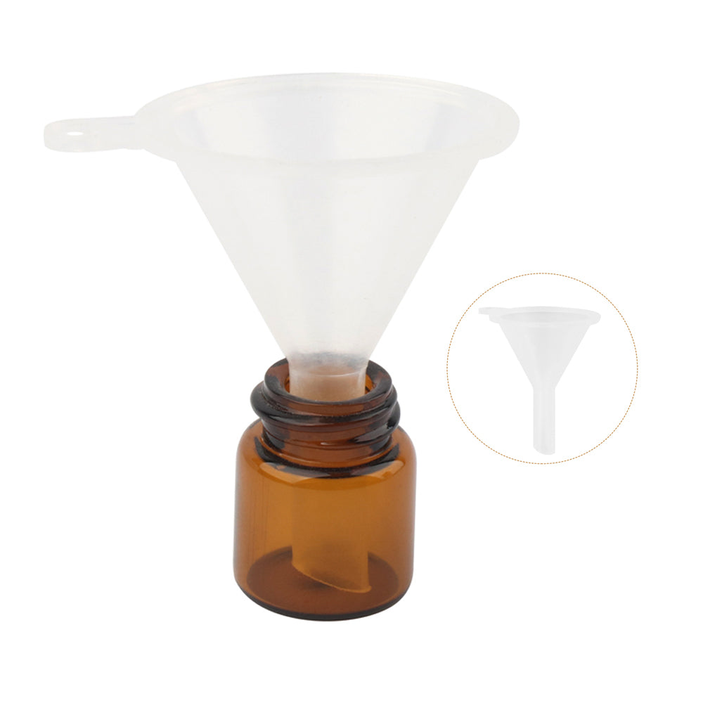 50Pcs 1/2ml Amber Glass Dropper Bottle with Funnel