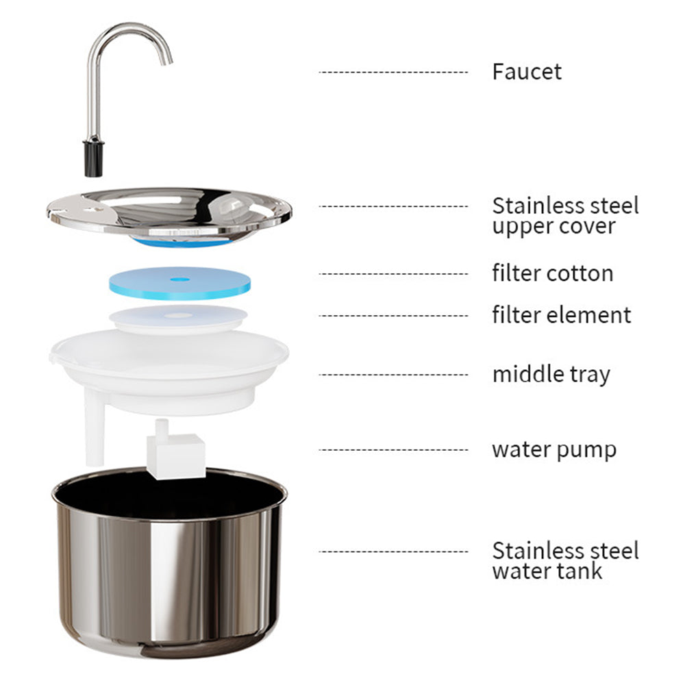 304 Stainless Steel Electric Pet Water Dispenser