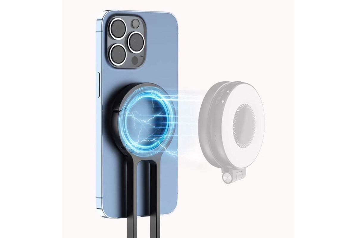 MagSafe Compatible Phone Stand with Spring Clip Foldable Tripod