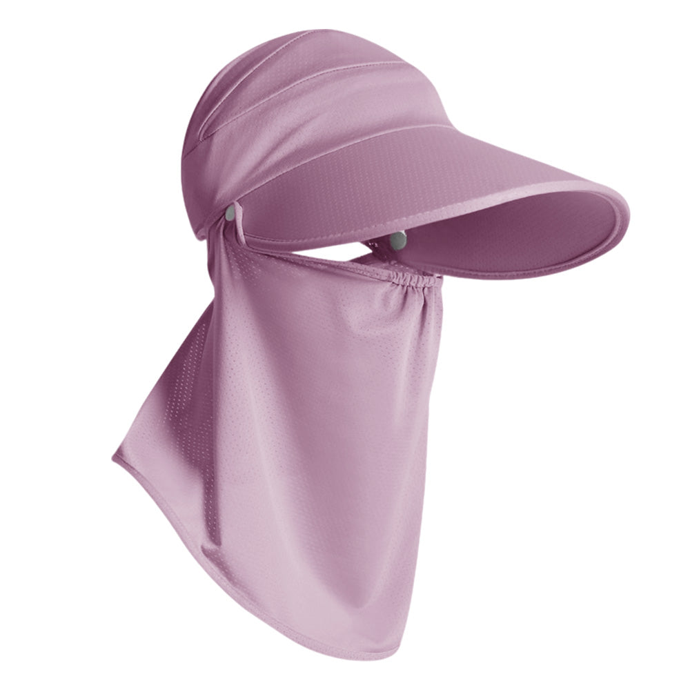 2X 3 in 1 Ponytail Sun Hat with Detachable Face Cover and Chin Strap