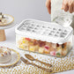 Ice Cube Tray with Lid and Bin for Freezer 64Pcs Ice Cube Mold