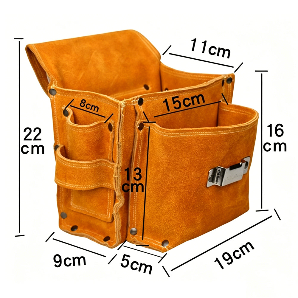 Leather Carpenter Nail Pouch Wear WaistBag Nail Holder Tool Belt Bag Hip Pouch