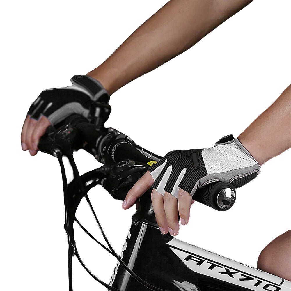 1 Pair Cycling Half Finger Bike Gloves With Anti Slip Pad For Unisex