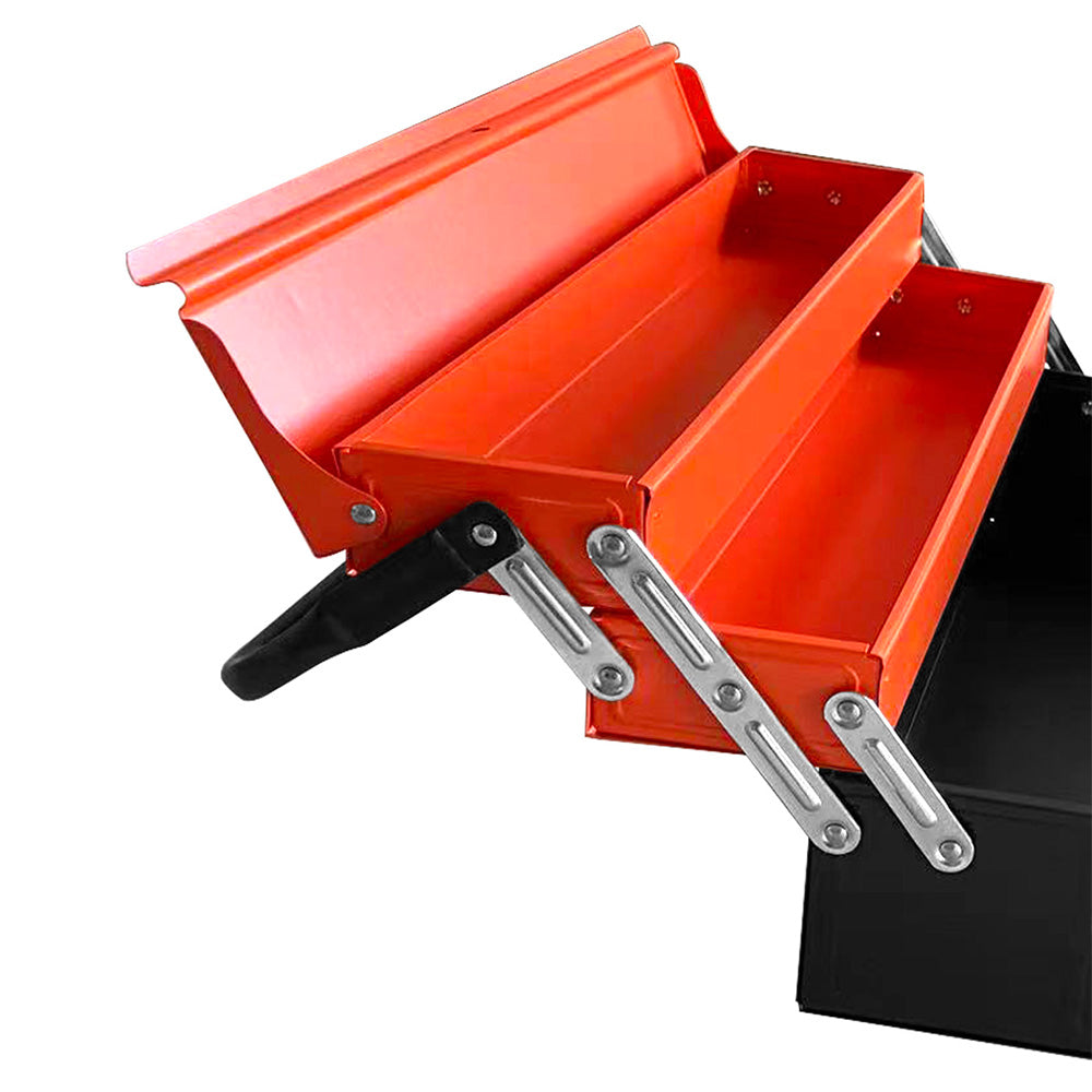 3 Tier Metal Tool Box with Handle Lock Hole Portable Tool Organizer for Home