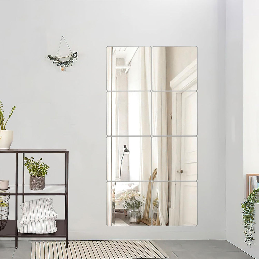 4Pcs DIY Square Self-Adhesive Acrylic Mirror