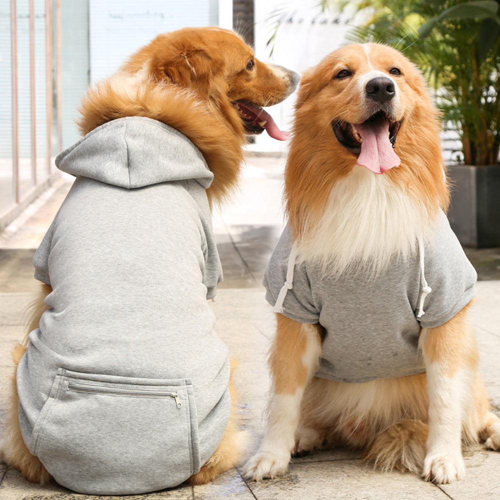 Warm Winter Pet Hoodie with Zipper Pockets