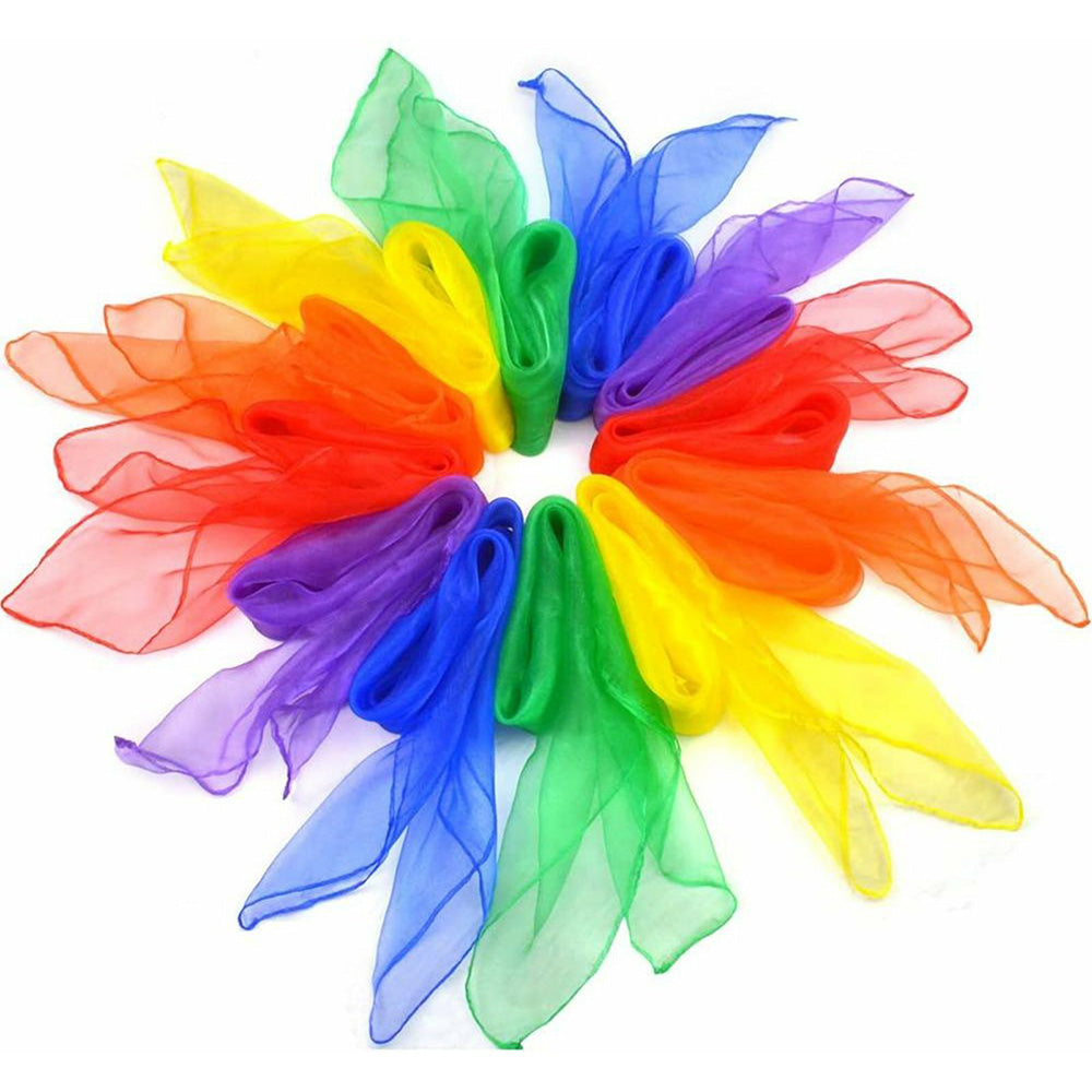 12 Pack Colorful Dance Scarves for Stage Performance and Decoration