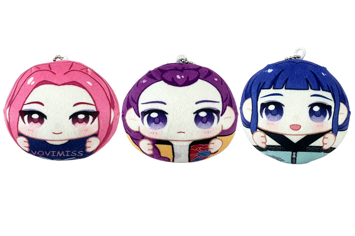 7cm Cartoon Inspired Round Plush Keychain Soft Squishy Ball Ornament Bag Pendant Christmas Gift