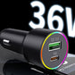 3 In 1 Car Charger With Retractable Coiled Cable USB And Type-C Fast Charging